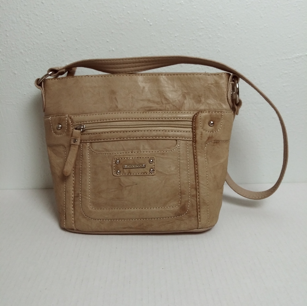 Stone & Co. Shoulder Bag Genuine Leather Tan Boho